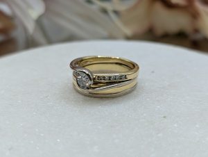 Valuated Ladies 18CT Yellow & White Gold Diamond Soldered Bridal Set (10.8gms) - BP394566