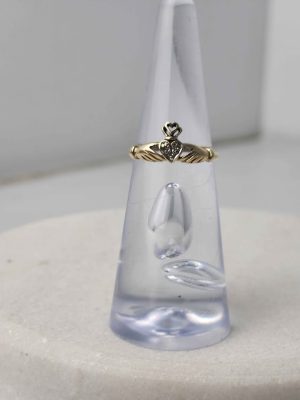 LADIES 9CT YELLOW GOLD HEART RING #402029