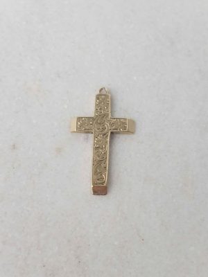 UNISEX 9CT YELLOW GOLD CROSS PENDANT #GN399253