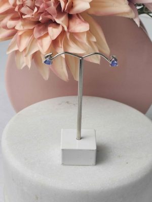 LADIES 9CT WHITE GOLD EARRINGS #GN403714