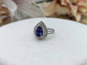 Valuated Ladies 18CT White Gold Double Halo Tanzanite and Diamond Ring (5.71gms) - BP383574