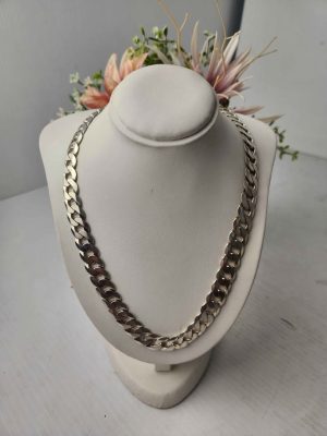 MENS SILVER CURB LINK NECKLACE #GN396514