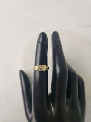 LADIES 9CT YELLOW GOLD HEART RING #GN402246