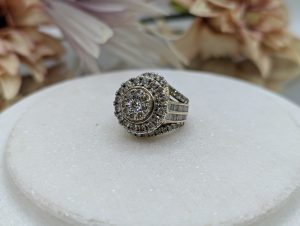 Ladies 9CT Yellow Gold Diamond Cluster Dress Ring (10.7gms) - BP359060