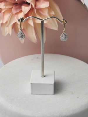 LADIES 9CT YELLOW GOLD DIAMOND EARRINGS #GN403713