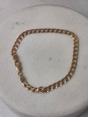 UNISEX 9CT YELLOW GOLD CURBLINK BRACELET #GN403719