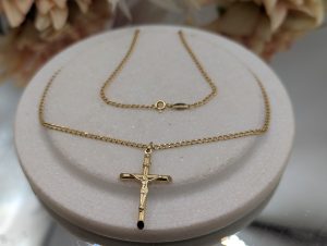 Unisex 10CT Yellow Gold Cross Pendant Necklace (2.8gms) - BP392141