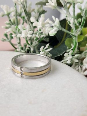 Yellow & White Gold Mens Ring - GN405030