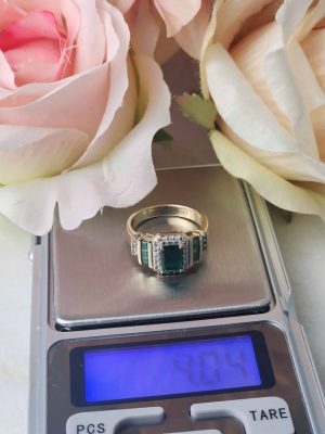 LADIES 9CT YELLOW GOLD DIAMOND RING #GN