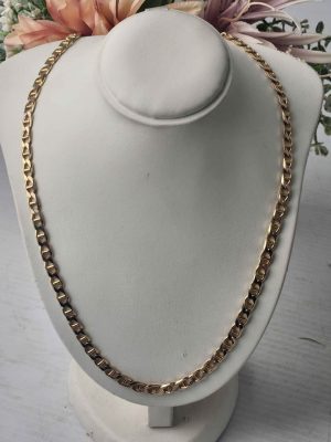 LADIES 9CT YELLOW GOLD FIGARO LINK NECKLACE #GN406750