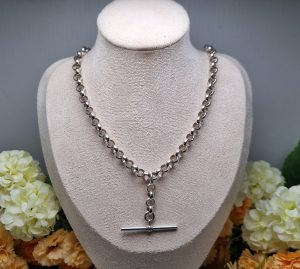 Ladies Silver Belcher Link FOB Necklace TW399772