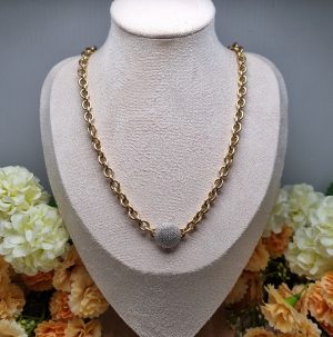 9ct Yellow Gold Belcher Link Necklace with Pendant TW403126