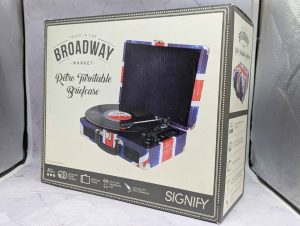 Signify Broadway Retro Turntable Briefcase Record Player - BP410288
