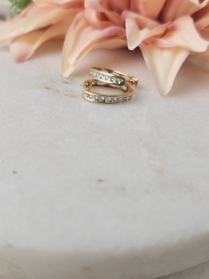 Diamond Yellow Gold Small Hoops - GN403976