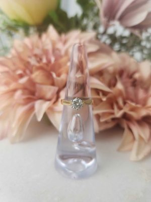 18CT YELLOW GOLD SOLITAIRE DIAMOND RING #GN339518