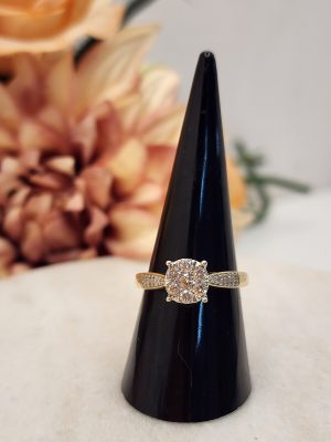 Ladies 9CT Yellow and White Gold Diamond Cluster Ring with Valuation - IP385627