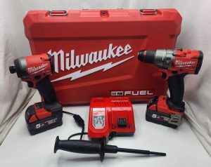 Milwaukee Drill Kit Hammer Drill - Impact Driver - Rapid Charger -  2x 5.0Ah Battery - IP403265