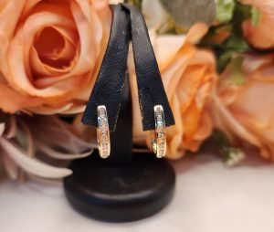 Ladies 9CT Yellow Gold and Diamond Oval Hoop Earrings - IP405025