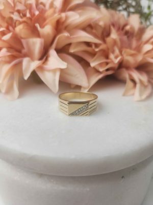 9CT YELLOW GOLD DIAMOND RING #GN343752