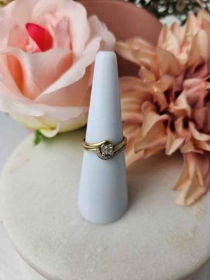 9CT YELLOW GOLD DIAMOND BRIDAL RING SET #GN353997