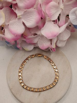 Men's 9CT Yellow Gold Curb Bracelet 22cm - IP384455