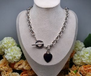 Ladies Silver Belcher Link FOB Chain TW402145