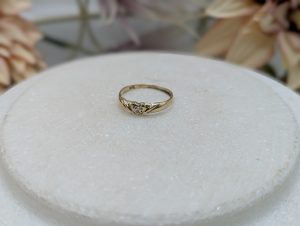 Ladies 9CT Yellow Gold Heart Ring (1.2gms) - BP397686