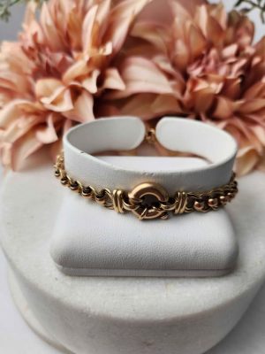 9CT YELLOW GOLD ROLLER CURB BRACELET #GN413685