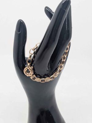 Ladies 9ct Gold Cable Link Bracelet - BL412951