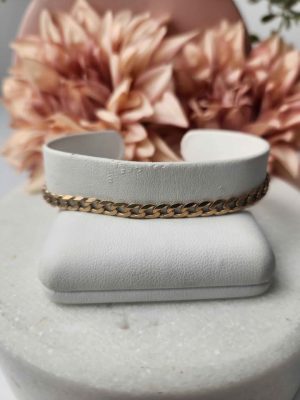 9CT YELLOW GOLD CURB LINK BRACELET #GN412916