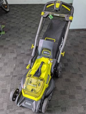 Ryobi 18V 40cm Brushless Lawn Mower w/ 2 x 4Ah Batteries and Chargers (R18LMWP0) - BP392372