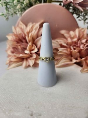 18CT YELLOW GOLD DIAMOND RING #GN372925