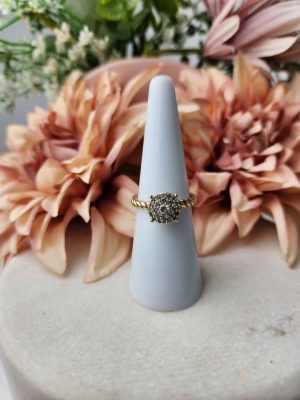 10CT YELLOW GOLD CLUSTER RING #GN413686