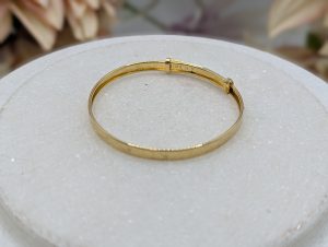 Unisex 9CT Yellow Gold Baby's First Bangle (2.00gms) - BP409351