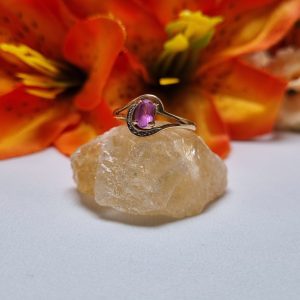 9ct Yellow Gold Purple Stone Bypass Ring TW399630