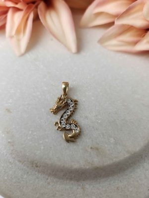 9CT YELLOW GOLD DRAGON PENDANT #GN416234