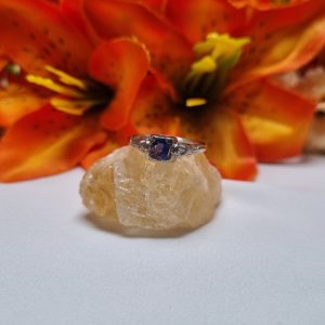 9ct White Gold Blue Stone Solitaire Ring TW412719