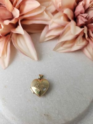 9CT YELLOW GOLD LOVE HEART LOCKET #GN414037