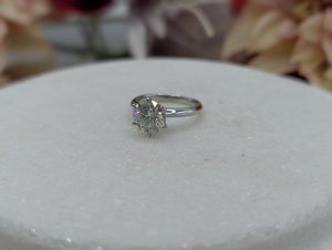 Valuated Ladies 14CT White Gold and Synthetic Moissanite Ring (2.92gms) - BP370822