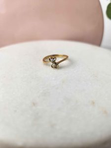 14CT YELLOW GOLD DIAMOND HEART RING #GN416610