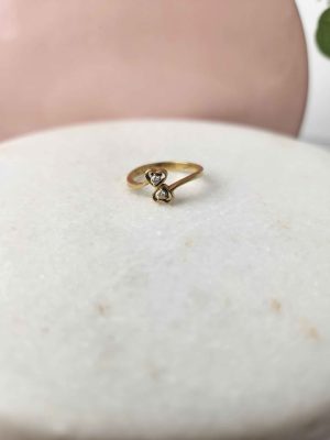 14CT YELLOW GOLD DIAMOND HEART RING #GN416610