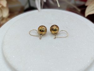 Ladies 9CT Yellow Gold Ball Earrings (1.2gms) - BP416022