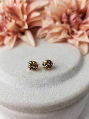 9CT YELLOW GOLD CLASS KNOT EARRINGS #GN417209