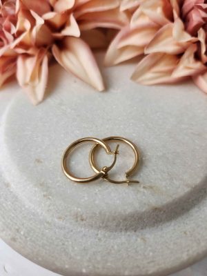 9CT YELLOW GOLD HOOP EARRINGS #GN416158