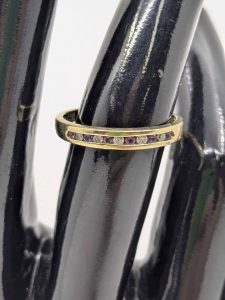 Ladies 9ct Gold Purple and White Gemstone Ring - BL358215-7