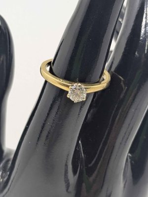 Ladies Valuated 18ct Gold Solitaire Diamond Ring - BL421748
