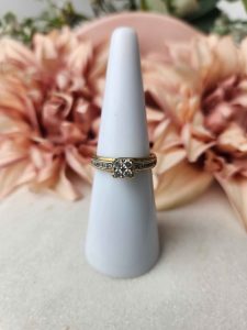 9CT YELLOW GOLD DIAMOND RING #GN371146