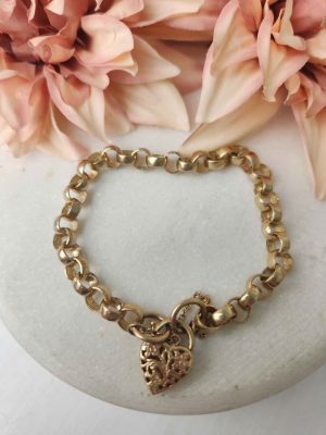 9CT YELLOW GOLD DOUBLE LINKED BELCHER BRACELET #GN369367