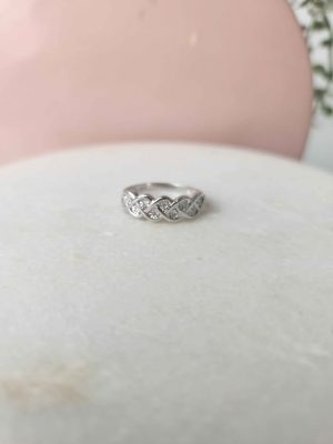 9CT WHITE GOLD RING  WITH ELUSION DIAMONDS #GN4201089