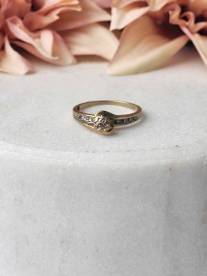 9CT YELLOW GOLD DIAMOND RING #GN377280